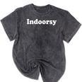 Indoorsy Definition Introvert Homebody Mineral Wash Tshirts Mineral Black