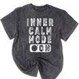 Inner Calm Mode On Introvert Saying Mineral Wash Tshirts Mineral Black