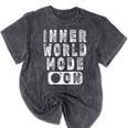 Inner World Mode On Introvert Saying Mineral Wash Tshirts Mineral Black