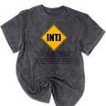 INTJ Warnings Architect Personality Type Introvert Mineral Wash Tshirts Mineral Black