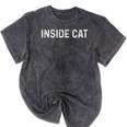 Introvert Antisocial Men Women Kids Inside Cat Mineral Wash Tshirts Mineral Black