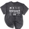 Introvert Label Signs Mineral Wash Tshirts Mineral Black