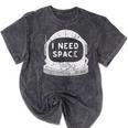 Introvert Space Helmet I Need Space Men Women Mineral Wash Tshirts Mineral Black