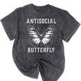 Introverted Introvert Antisocial Butterfly Mineral Wash Tshirts Mineral Black