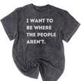 Introverted Non Social Independent Women Men Mineral Wash Tshirts Mineral Black
