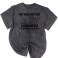 Introverted But Willing To Discuss Cats Introvert Shy Mineral Wash Tshirts Mineral Black