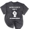 Introverts Unite Separately In Your Own Homes Sarcasm Mineral Wash Tshirts Mineral Black