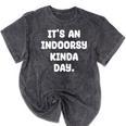 It's An Indoorsy Kinda Day Introvert Humor Sarcastic Gamer Mineral Wash Tshirts Mineral Black
