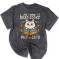 I Just Want To Read Books And Pet Cats Introvert Mineral Wash Tshirts Mineral Black I Just Want To Read Books And Pet Cats Introvert Mineral Wash Tshirts Mineral Black