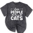 Less People More Cats Introvert's Dream Tee Mineral Wash Tshirts Mineral Black