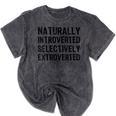 Naturally Introverted Selectively ExtrovertedIntrovert Joke Mineral Wash Tshirts Mineral Black