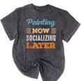 Painting Now Minimal Socializing Introvert Vintage Mineral Wash Tshirts Mineral Black