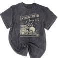 Retro Proud Anti Social Member Of Introverted Book Club Mineral Wash Tshirts Mineral Black