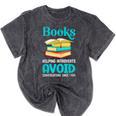 Sarcastic Books Anti Social Introvert Book Conversation Mineral Wash Tshirts Mineral Black