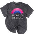 Secretly Bisexual Bi Introvert Bi Pride Antisocial LGBTQ Raglan Baseball Tee Mineral Wash Tshirts Mineral Black