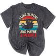 I Like Sloths And Maybe 3 People Sloth Introvert Vintage Mineral Wash Tshirts Mineral Black I Like Sloths And Maybe 3 People Sloth Introvert Vintage Mineral Wash Tshirts Mineral Black
