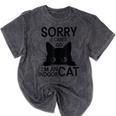 Sorry I Can't Go I'm An Indoor Cat Introvert Cats Mineral Wash Tshirts Mineral Black