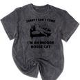 Sorry I Can't Go I'm An Indoor Cat Introvert Saying Mineral Wash Tshirts Mineral Black