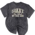Sorry For What My Face Said Sarcastic Introvert Humor Mineral Wash Tshirts Mineral Black