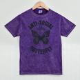 Anti-Social Butterfly Awkward Introvert Homebody Humor Mineral Wash Tshirts Mineral Purple