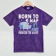 Born To Nap Forced To Exist Lazy Skeleton Couch Introverts Mineral Wash Tshirts Mineral Purple