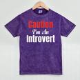 Caution I'm An Introvert Sarcastic Geek Video Gamer Jokes Mineral Wash Tshirts Mineral Purple