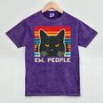 Ew People Cat Saying Introvert Women Men Kids Mineral Wash Tshirts Mineral Purple