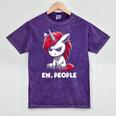 Ew People Unicorn Sarcastic Humor Introvert Mineral Wash Tshirts Mineral Purple