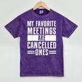 My Favorite Meetings Are Cancelled Ones Introvert Mineral Wash Tshirts Mineral Purple