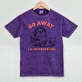 Go Away I´m Introverting Stay Home Socially Awkward Mineral Wash Tshirts Mineral Purple