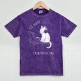Introvert Cat With Coffee On Computer Antisocial Emo Goth Mineral Wash Tshirts Mineral Purple