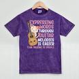 Introvert Guitarist Expressing Words Through Guitar Melody Mineral Wash Tshirts Mineral Purple