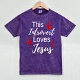 This Introvert Loves Jesus Religious Red Hearts Graphic Mineral Wash Tshirts Mineral Purple This Introvert Loves Jesus Religious Red Hearts Graphic Mineral Wash Tshirts Mineral Purple