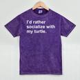 Introvert Sarcastic Turtle Owner Mineral Wash Tshirts Mineral Purple