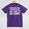Introvert I Want To Go Home Homebody Loner Humor Mineral Wash Tshirts Mineral Purple