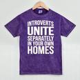 Introverts Unite Separately In Your Own Homes Mineral Wash Tshirts Mineral Purple