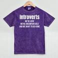 Introverts We'Re Here We'Re Uncomfortable Humor Sarcastic Mineral Wash Tshirts Mineral Purple Introverts We'Re Here We'Re Uncomfortable Humor Sarcastic Mineral Wash Tshirts Mineral Purple