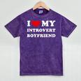 I Love My Introvert Boyfriend I Heart My Introvert BF Mineral Wash Tshirts Mineral Purple
