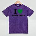 I Love Irish Exits St Patrick's Day Introvert Party Mineral Wash Tshirts Mineral Purple