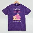 Low Social Battery Cute Snail With House Introvert Cozy Home Mineral Wash Tshirts Mineral Purple