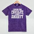 I Run On Chocolate And Anxiety Introvert Mineral Wash Tshirts Mineral Purple