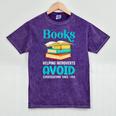 Sarcastic Books Anti Social Introvert Book Conversation Mineral Wash Tshirts Mineral Purple