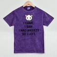 I Came I Saw I Had Anxiety So I Left Introvert Tee Mineral Wash Tshirts Mineral Purple