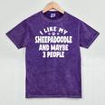 Sheepadoodle Fur Parent Sheeppoo Lover Dog Owner Introvert Mineral Wash Tshirts Mineral Purple