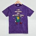 I Like Video Games Dogs And Maybe 3 People Gamer Introvert Raglan Baseball Tee Mineral Wash Tshirts Mineral Purple
