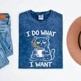 Antisocial Introvert Cat Coffee Sarcastic Attitudes Graphic Mineral Wash Tshirts Mineral Navy