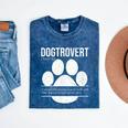 Dogtrovert Definition Introvert Dog Lover For Men Women Girls Kids Mineral Wash Tshirts Mineral Navy