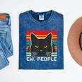 Ew People Cat Saying Introvert Women Men Kids Mineral Wash Tshirts Mineral Navy