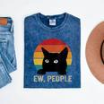 Ew People Introvert Cat Lover Cat Lady Vintage Mineral Wash Tshirts Mineral Navy