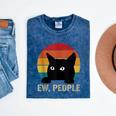 Ew People Introvert Cat Lover Cat Lady Vintage Mineral Wash Tshirts Mineral Navy